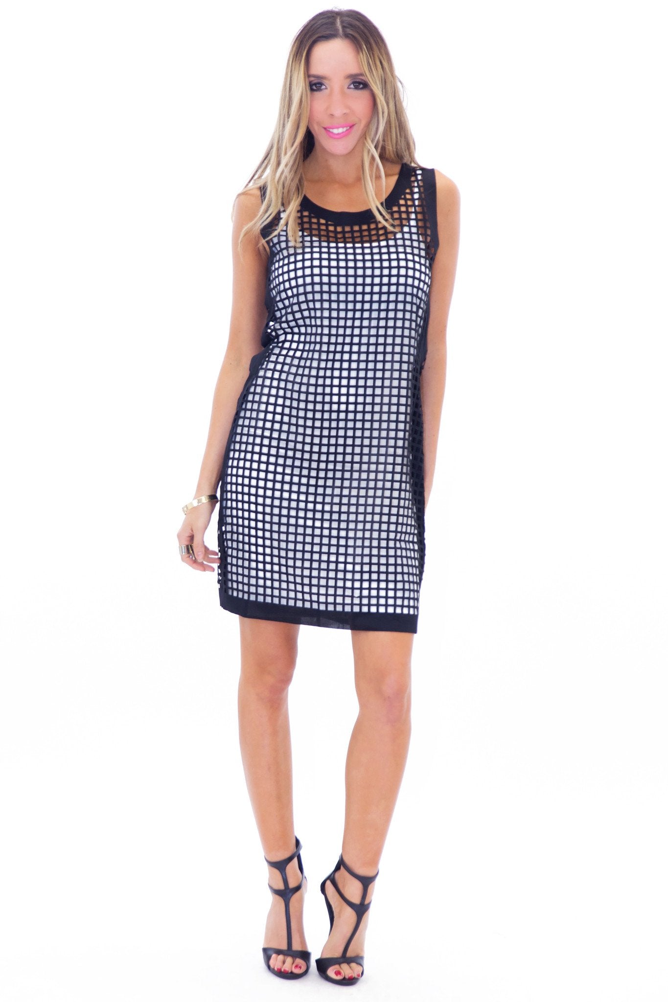 laser cut sheath dress Rinelle Laser-Cut Crepe Dress