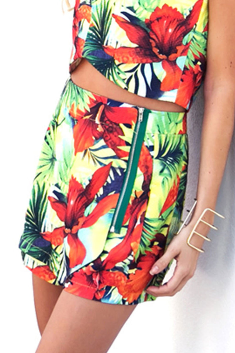 MALANA TROPICAL PRINT SKORT - Haute & Rebellious