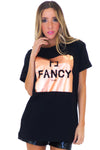 FANCY METALLIC GRAPHIC TEE - BLACK - Haute & Rebellious