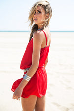 Gela Spaghetti Strap Camisole Dress - Red - Haute & Rebellious