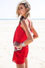 Gela Spaghetti Strap Camisole Dress - Red - Haute & Rebellious