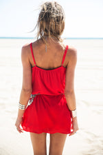 Gela Spaghetti Strap Camisole Dress - Red - Haute & Rebellious