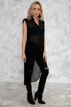 High-Low Sleeveless Chiffon Top - Haute & Rebellious