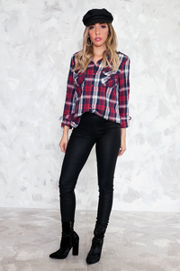 Plaid Button-Up Shirt