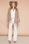 Fringe Poncho Sweater - Beige