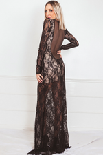 Elegant Gown with Lace & Sequins