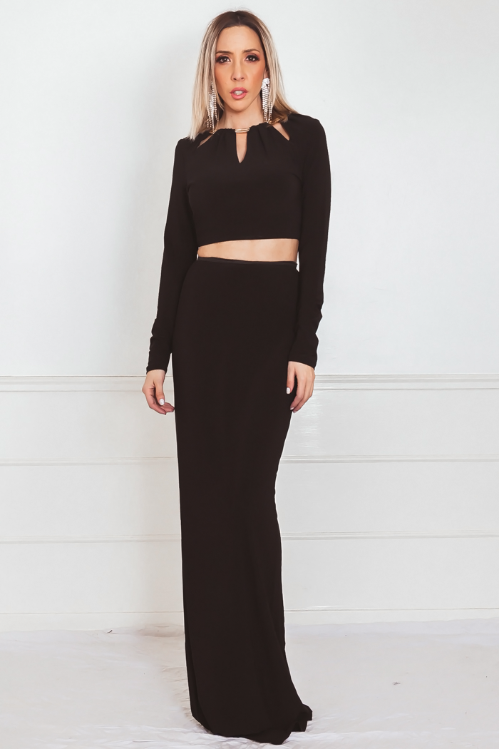 Elegant Two-Piece Set - Black