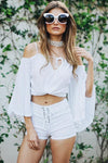 Just The Way I Lace-Up Shorts - White - Haute & Rebellious