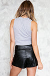Crop Ribbed Jersey Tee - Grey