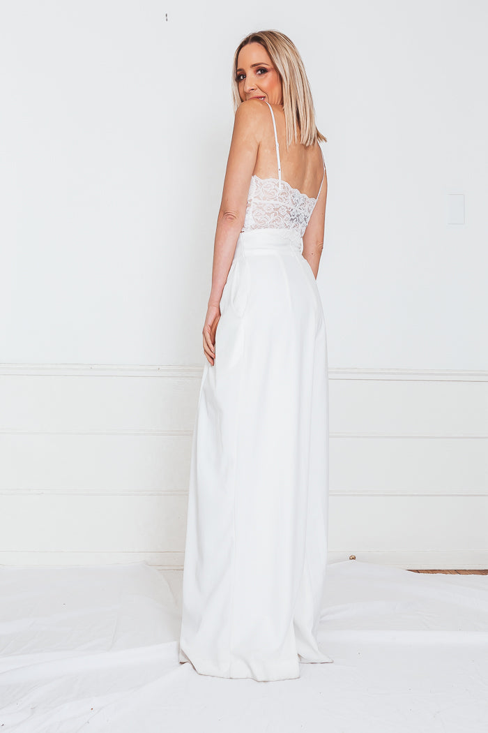 Lace Bra with Spaghetti Straps - White Haute & Rebellious Lace Bra with Spaghetti Straps - White Haute & Rebellious