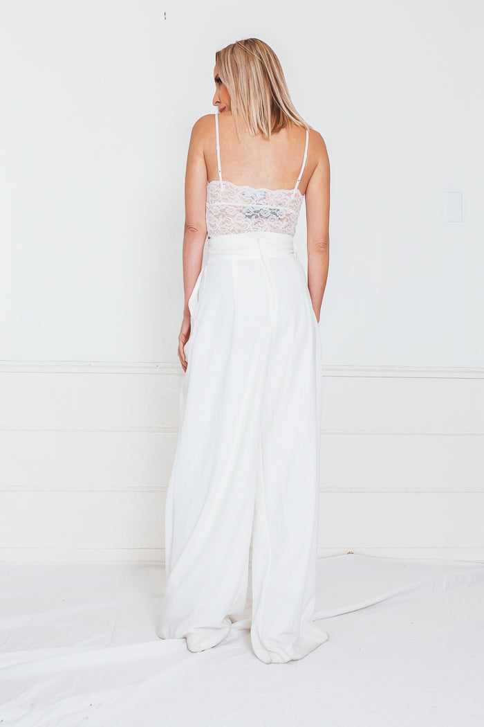 Lace Bra with Spaghetti Straps - White L / White / 02847 Lace Bra with Spaghetti Straps - White L / White / 02847
