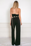 Open Back Jumpsuit with Keyhole Detail - Black