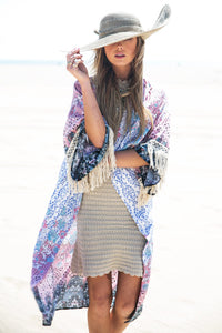 Aria Floral Fringe Kimono - Haute & Rebellious