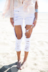 Nova Distressed Pants - White - Haute & Rebellious
