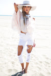 Nova Distressed Pants - White - Haute & Rebellious