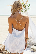 Eyelet Detail Mini Dress