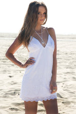 Eyelet Detail Mini Dress