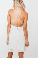 Eyelet Detail Mini Dress