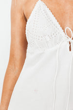 Eyelet Detail Mini Dress