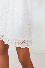 Eyelet Detail Mini Dress