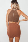 Cut out Crop Top - Tan