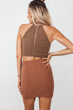 Cut out Crop Top - Tan