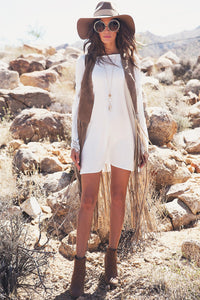 Ashlen Suede Fringe Vest - Haute & Rebellious