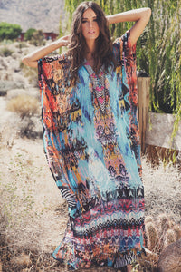 Niah Embellished Kaftan - Blue - Haute & Rebellious
