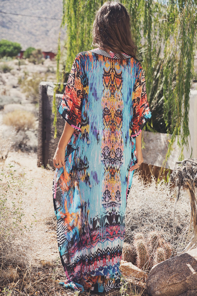 Niah Embellished Kaftan - Blue - Haute & Rebellious