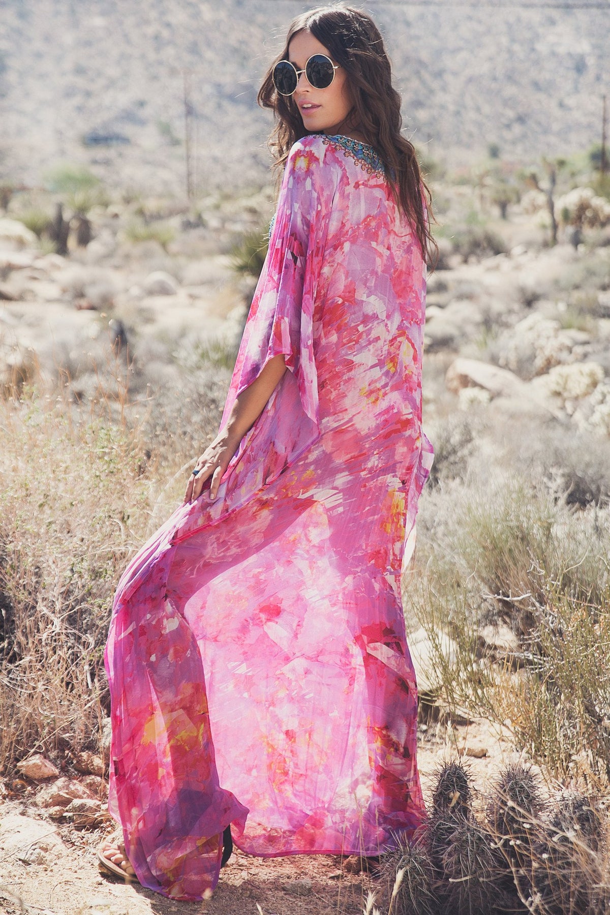 Diara Embellished Kaftan - Pink - Haute & Rebellious