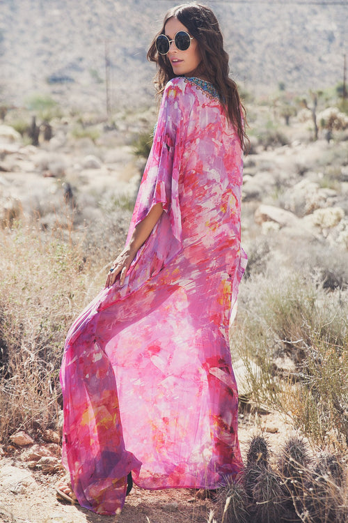 Diara Embellished Kaftan - Pink - Haute & Rebellious