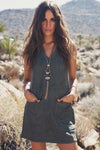 Aviana Sleeveless Suede Dress - Haute & Rebellious
