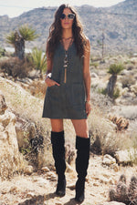 Aviana Sleeveless Suede Dress - Haute & Rebellious