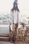 Sabrine Lace-Up Blouse - White - Haute & Rebellious