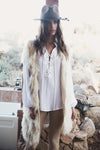 Sabrine Lace-Up Blouse - White - Haute & Rebellious