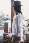 Sabrine Lace-Up Blouse - White - Haute & Rebellious