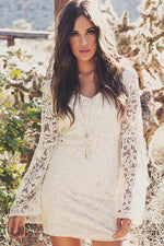 Miya Lace Bell Sleeve Dress - Ivory - Haute & Rebellious
