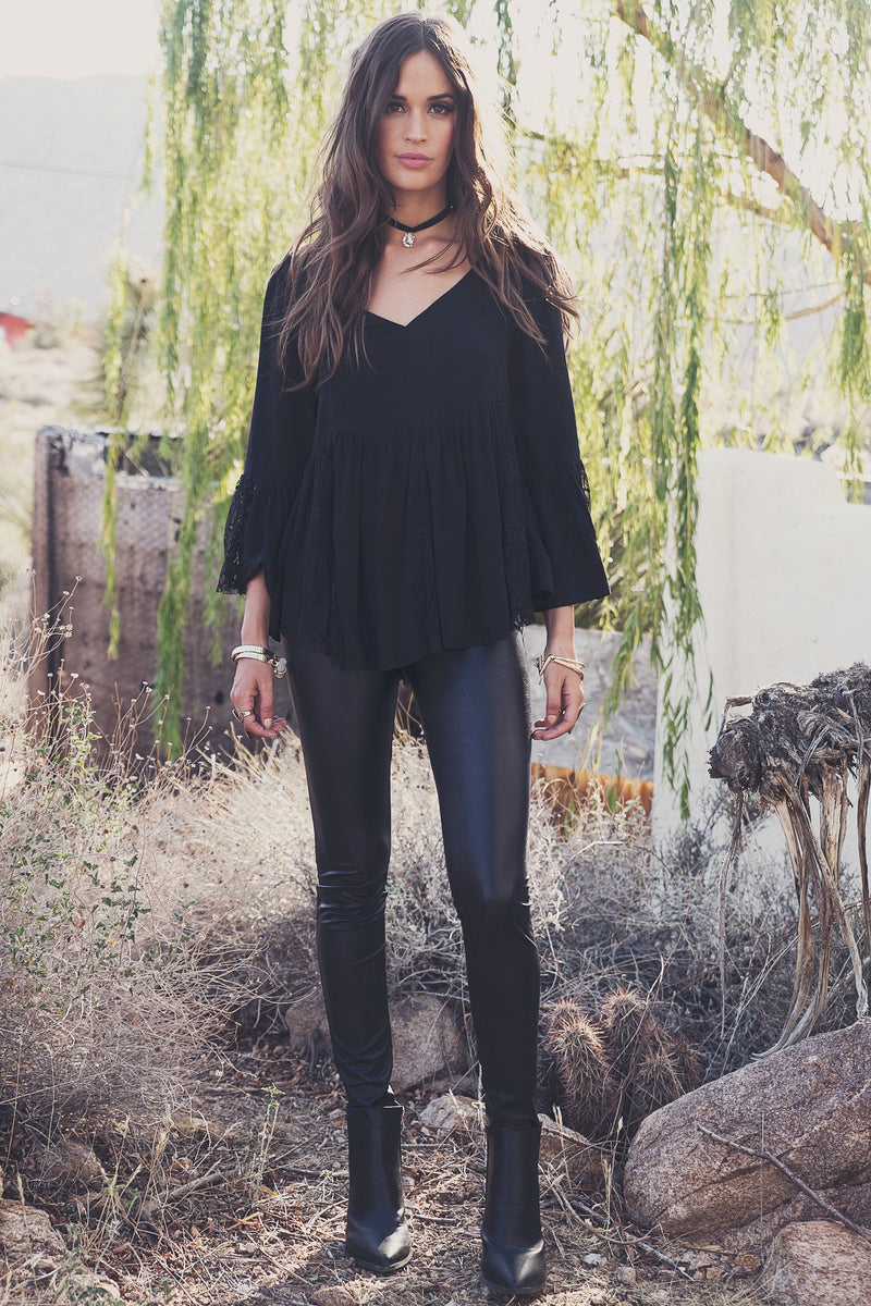 Alani Flowy Lace Top - Black (old) - Haute & Rebellious