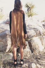 Aline Suede Fringe Vest - Camel - Haute & Rebellious