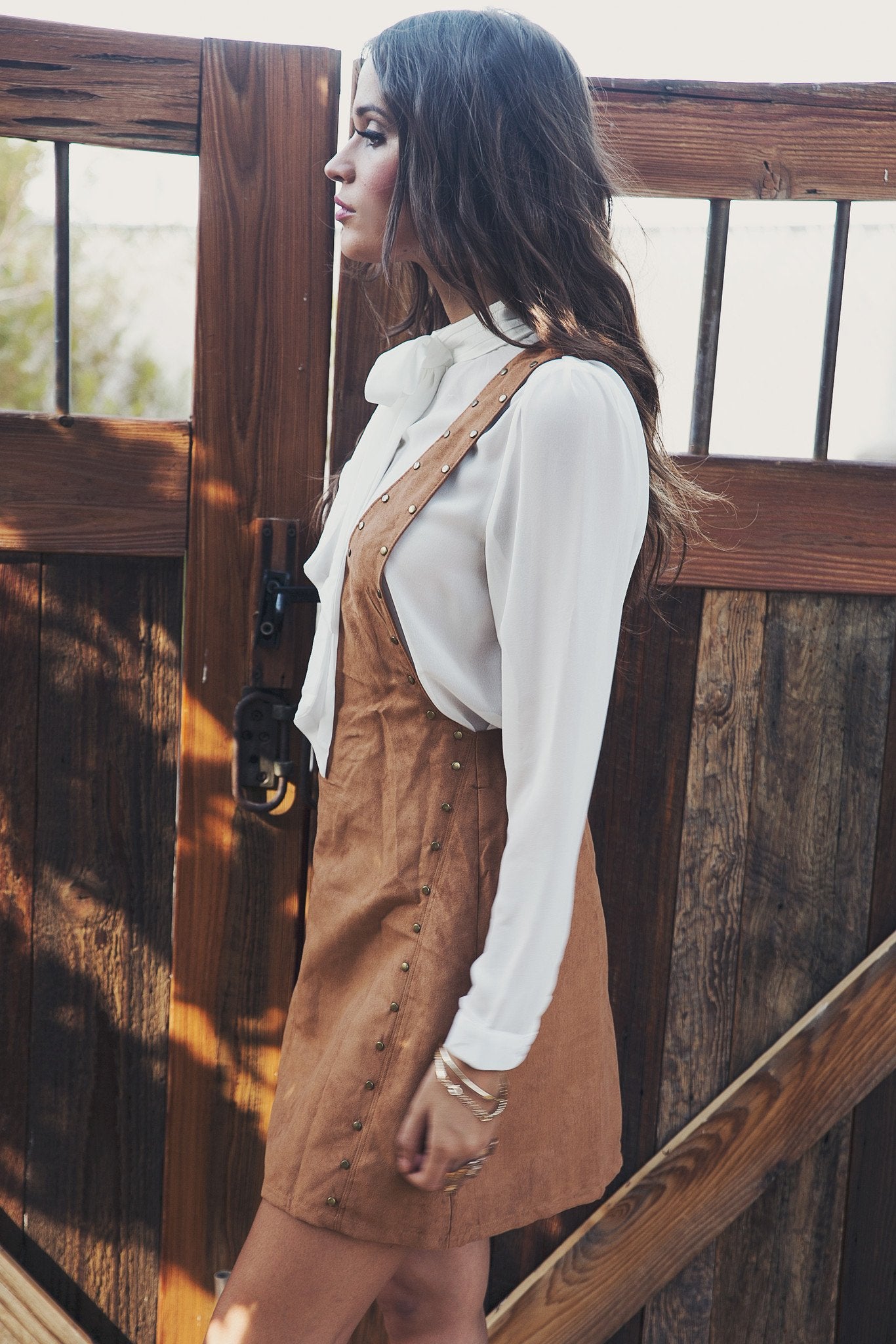 Enyah Studded Overall Skirt Dress – Haute & Rebellious