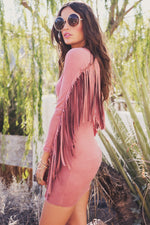 Akela Suede Fringe Dress - Haute & Rebellious