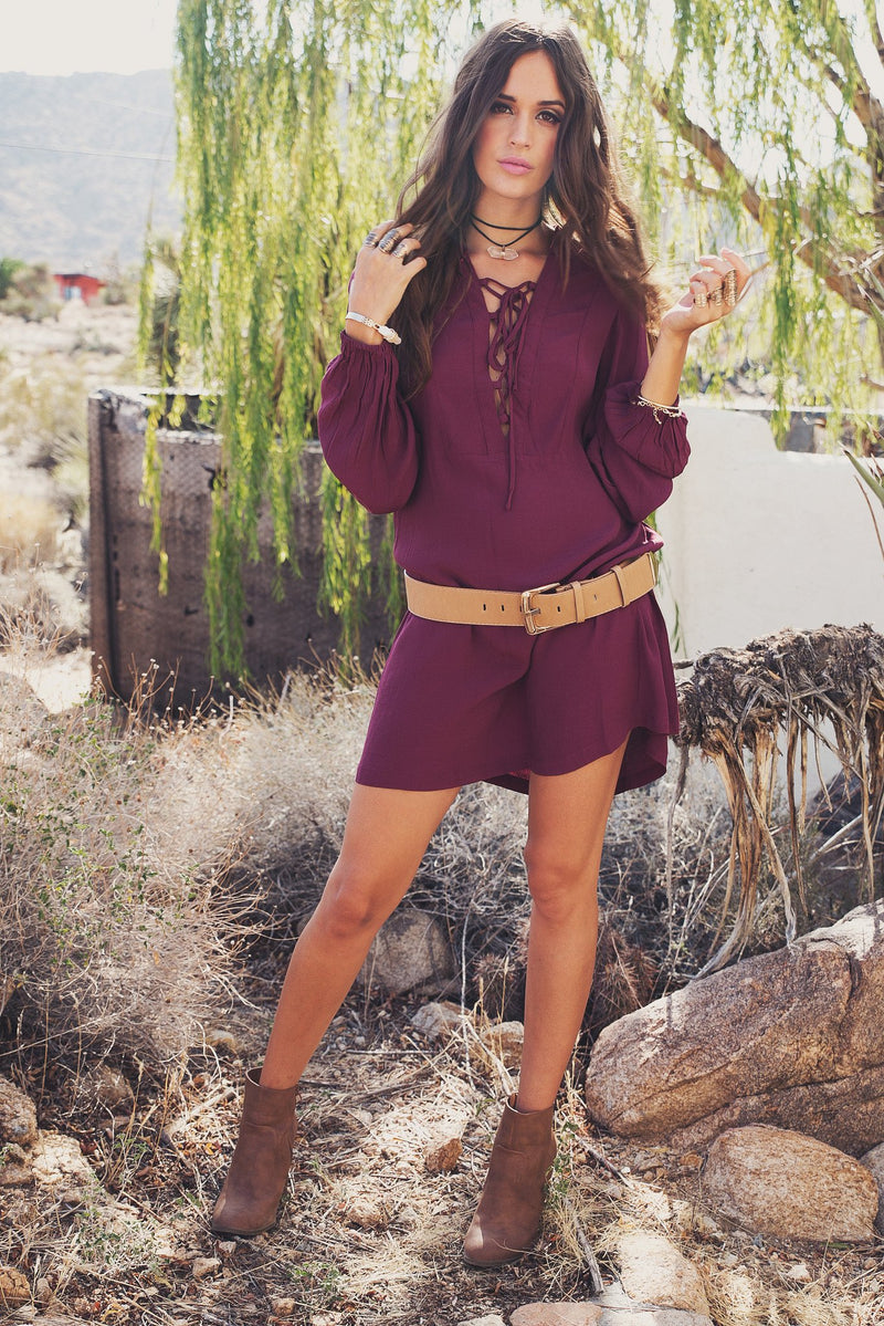 Lilah Flowy Lace-Up Tunic /// Only 1-S Left /// - Haute & Rebellious