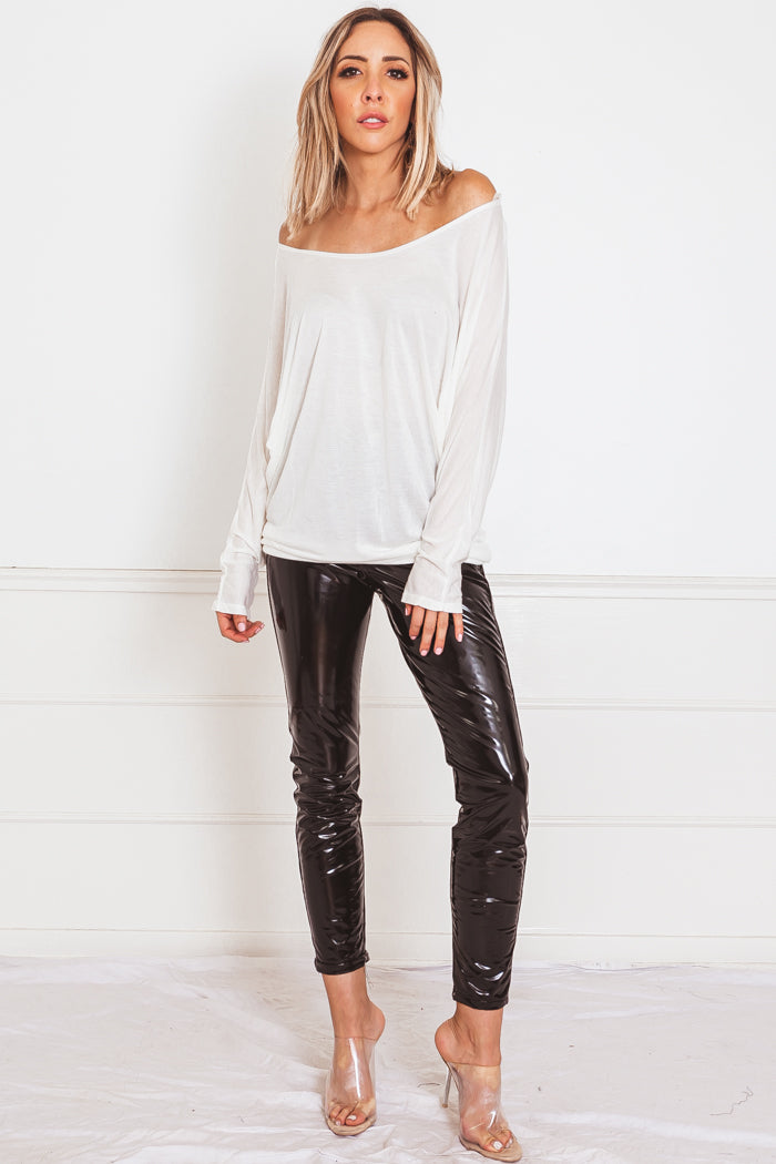 Jersey Dolman Sleeve Tee - White