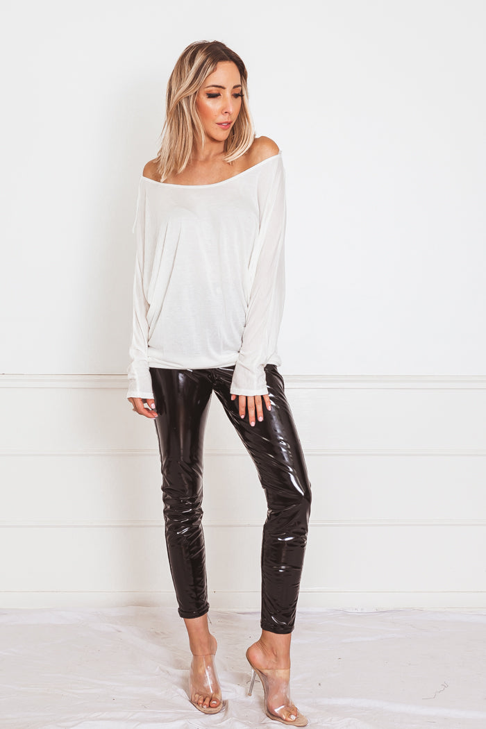 Jersey Dolman Sleeve Tee - White