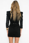 Alaysa Deep-V Shoulder Padded Dress - Haute & Rebellious