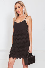 Sexy Layered Fringe Mini Dress