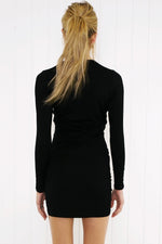 Dayna Draped Long Sleeve Dress - Haute & Rebellious
