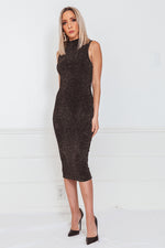 Metallic Sleeveless Evening Dress