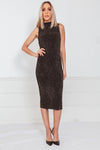 Metallic Sleeveless Evening Dress