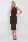 Metallic Sleeveless Evening Dress